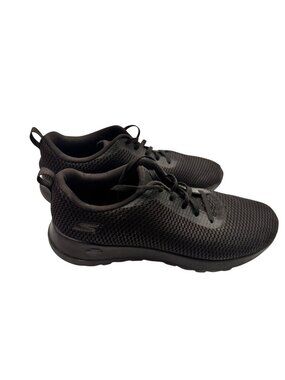 Skechers 8 Women Black Mesh Lace-Up Athletic Shoes Lightweight Casual Sneakers